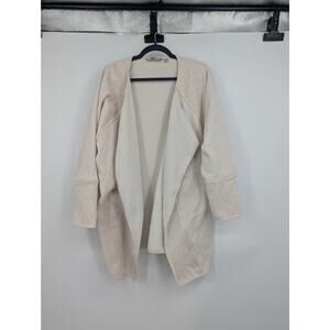 Athleta Cream Open Front Cardigan Women's Medium Comfort Warm Closet Staple *